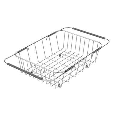 Imagem de Cesto Aramado Retangular 94528030 para Cubas e Pias em Aço Inox AISI 304 com Alça Regulável Até 46CM Cozinha Inox