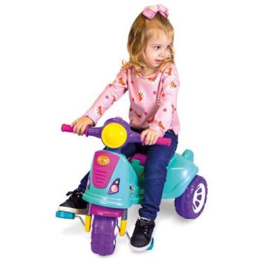 Imagem de Triciclo Infantil De Passeio E Pedal Andador Avespa Pink - Maral