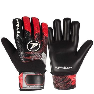 Imagem de Luva Futebol De Campo Training Infinity Junior Preto + Vermelho - POKE