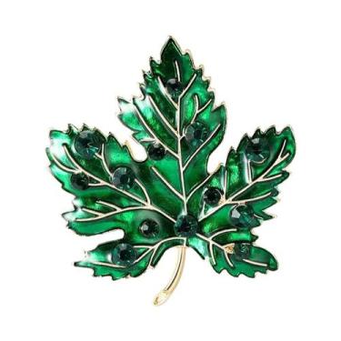 Imagem de Broche Elegante De Folha De Bordo Em Cristal Para Mulheres E Homens, J