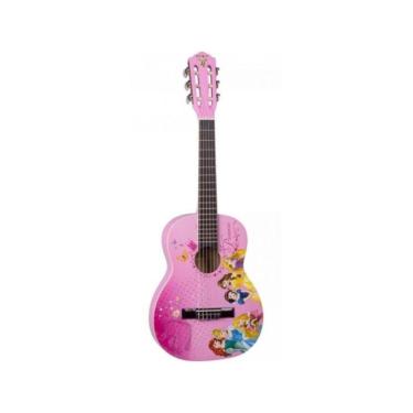 Imagem de PHX Instrumentos Violão Infantil Disney Princesas Vip-3 Acústico com Cordas de Nylon e Estampa Rosa
