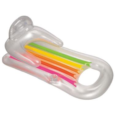 Imagem de Poltrona Inflável Flutuante 58802 para Relaxar Resistente Prática Portátil Vinil Intex