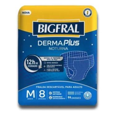 Imagem de Fralda Bigfral Derma Plus Noturna Unissex M G Xg - 1 Pacote -, Médio