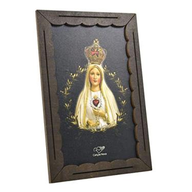 Imagem de Canção Nova - Quadro de Mesa Adorno Retangular em MDF com Imagem de Nossa Senhora de Fátima