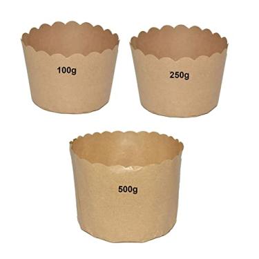 Imagem de Kit Forma De Papel Para Panetone 500g (1) 250g (1) 100g (1)