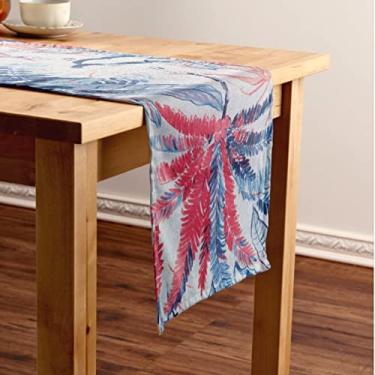 Imagem de Caminho de Mesa Estampado 47x220cm Wendy Azul/Vermelho