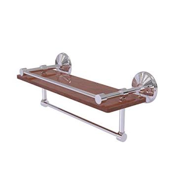 Imagem de Allied Brass MC-1-16TB-GAL-IRW Coleção Monte Carlo 40 cm IPE Ironwood Gallery Rail and Towel Bar Prateleira de madeira, cromo polido
