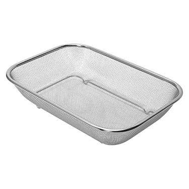 Imagem de Mimo Style Escorredor Multiuso Retangular 20 cm, Aço Inoxidável. Malha de Aço Côncava para Coar, Peneirar, Filtrar e Drenar – Eficiente, Resistente e Durável, Indispensável para sua Cozinha, A22019