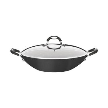 Imagem de Wok Tramontina Mônaco Induction Alumínio Antiaderente Starflon Preto 32 cm 4,5 L Tramontina