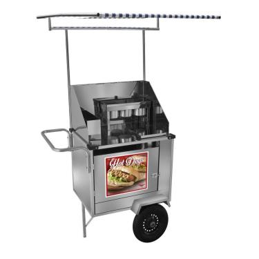 Imagem de Carrinho Hot Dog Simples com Rodas Pneumáticas e Toldo - Cefaz