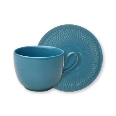 Imagem de Xicara Cha Com Pires - Quartzo Azul - Oslo Germer  240 Ml