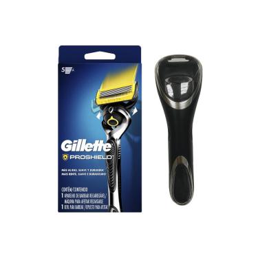 Imagem de Kit Aparelho de Barbear Gillette Fusion Proshield + Porta Aparelho Gillette