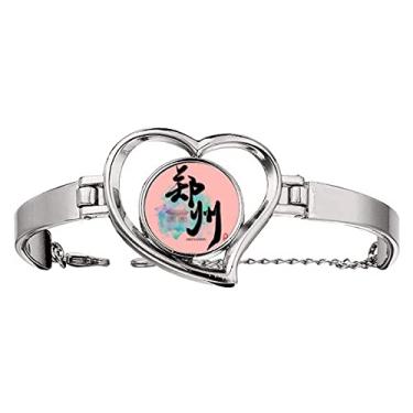 Imagem de N/A N/A Pulseira de escrita de caligrafia China Hangzhou coração joia pulseira de arame, medium, metal
