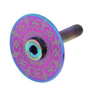Imagem de Parafuso de topo para mountain bike, totem multicolorido, 31,8 mm