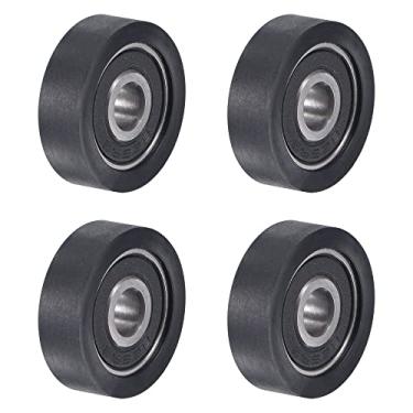 Imagem de 4 PCS Guia Polia Roda Flat Groove 5mm Eixo Furo 20mm Diâmetro Pu Revestido