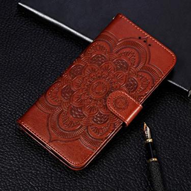 Imagem de YUNCHAO Caixa de telefone Para Nokia 7.2 Mandala Padrão de relevo Horizontal Caso de couro com suporte e slots de cartão e carteira e moldura fotográfica e cordão capa para celular