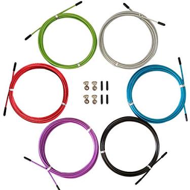 Imagem de Cabo de substituição para corda de pular velocidade, 6 fios de aço inoxidável de 3 m com revestimento de polímero para cordas de pular de alta velocidade