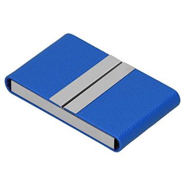 Imagem de Tonsa Capa para cartões de visita, design aberto duplo, porta-cartões ultrafino e grande capacidade com design especial de ramo para reuniões de viagem (azul, 400#)