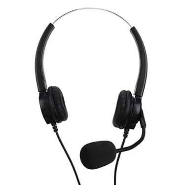 Imagem de Fone de ouvido profissional com fio, fone de ouvido de atendimento ao cliente compatível ajustável com microfone para linha fixa(VH530D-RJ9 (Binaural))