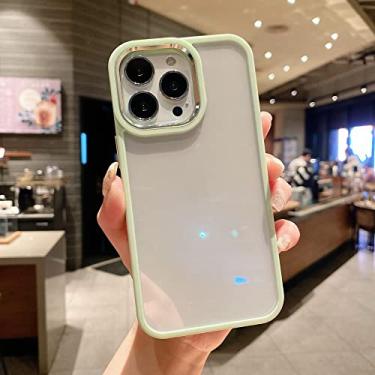 Imagem de Capa de telefone simples de acrílico transparente de cor sólida para iPhone 13 11 12 Pro Max X XS XR 7 8 Plus SE2 Capa à prova de choque fashion, Matcha Green, para iPhone 8