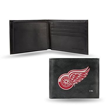 Imagem de Carteira de couro bordada da NHL Rico Industries, cor da equipe Detroit Red Wings, 8,2 x 10,8 cm