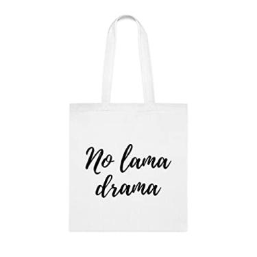 Imagem de Sacola de drama sem lama, presente divertido, bolsa de ombro, bolsas reutilizáveis, cesta de Natal de aniversário, ideia de presente, Branco