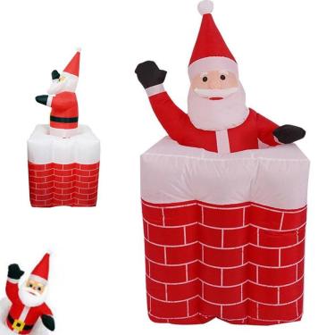 Imagem de Papai Noel Inflavel Natal Animado Chamine Sobe Desce Decoraçao Natalina Casa Loja Shopping Enfeite