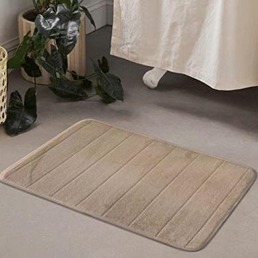 Imagem de SHENGANG Tapete de banho Almofada de espuma de memória de lã coral antiderrapante Absorção de água Tapete Banheira Chuveiro Capacho, 9,40x60cm