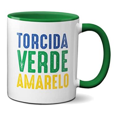 Imagem de Caneca Torcida Verde E Amarelo Copa Do Mundo Brasil Hexa (Verde)