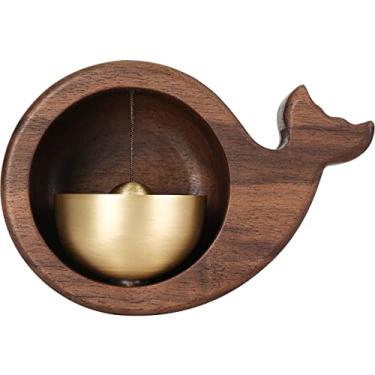 Imagem de Campainha de lojista, ímãs decorativos de geladeira, campainha de madeira fixada magneticamente, campainha de porta para negócios ao entrar e campainha exclusiva leve para decoração de guarda-roupa de loja de parede de porta