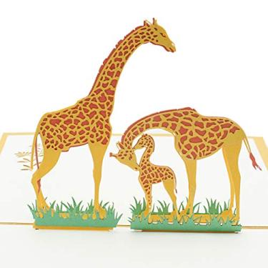 Imagem de Cartão pop-up, cartão 3D, cartão de aniversário, cartão de verão, cartão de primavera para crianças girafa