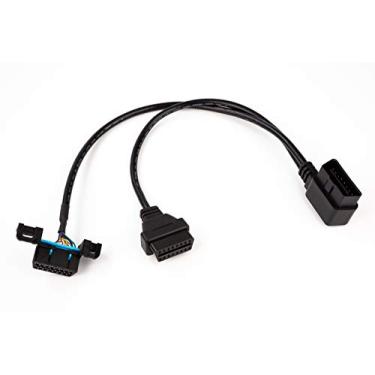 Imagem de Cabo de extensão de divisor OBD II de 16 pinos com ângulo YPP para alimentação e cabo de dados para rastreador GPS