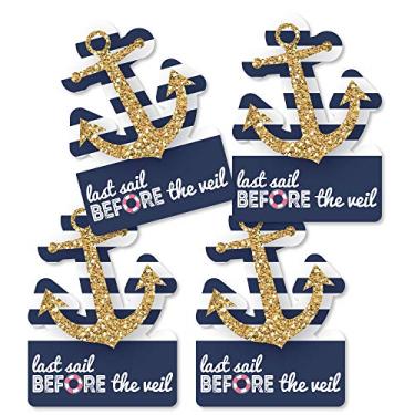 Imagem de Big Dot of Happiness Last Sail Before the Veil - Decorações em formato de âncora DIY Nautical Bridal Shower and Bachelorette Party Essentials - Conjunto com 20