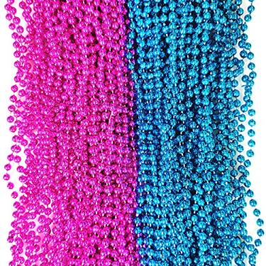 Imagem de CREATRILL 50 peças 6 mm Bebê Gênero Revelação Contas para Chá de Bebê Anúncio de Festa Suprimentos 33 polegadas Bebê Azul Rosa Quente (6 mm 50 peças)