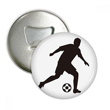 Imagem de Abridor de garrafas de futebol americano com contorno esportivo e ímã de geladeira emblema multifuncional