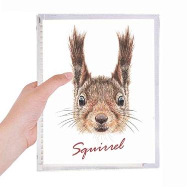 Imagem de Caderno pequeno marrom com orelhas longas de esquilo animal diário de folhas soltas recarregável, papelaria