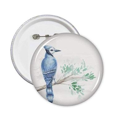 Imagem de Ramo folha azul papagaio art déco presente alfinetes moda crachá botão emblema acessório decoração 5 peças