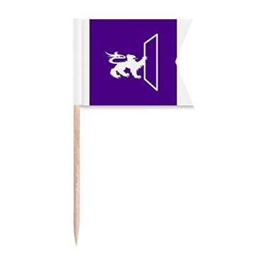 Imagem de Divine Animals Abroad Instruções de habilidade cruel Bandeiras de palito de dente Marcação para Bolo de Festa Prato de Queijo