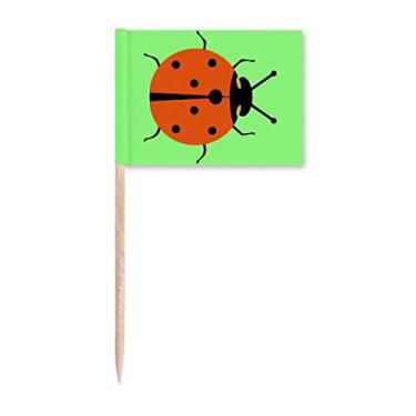 Imagem de Sete estrelas joaninha animada pragas insetos palito bandeira marcadora decoração de festa