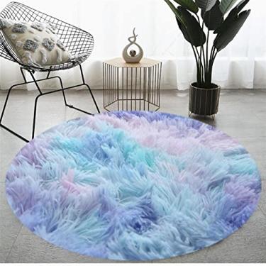 Imagem de Lifup Tapete redondo macio e fofo, tapete circular felpudo de pelúcia tie dye para sala de estar, quarto, decoração de casa, vários 7 cm