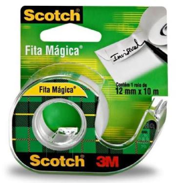 Imagem de Kit 4 Fita Mágica Scotch 12mmx10m 810 Com Dispenser 3M Original