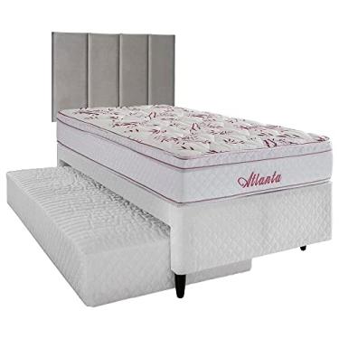 Imagem de Cama Box Herval Solteiro Atlanta com Cabeceira, 54x88x188 cm, Cama Auxiliar, Molas Bonnel