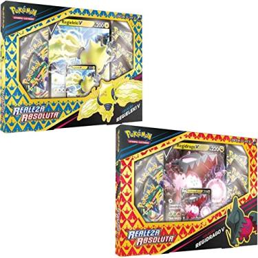 Imagem de 2 Box Pokémon Realeza Absoluta Regieleki V e Regidrago V Copag cards cartas em português