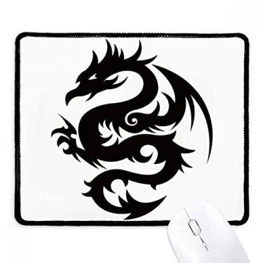 Imagem de Mouse pad Dragon Animal Art Grain contorno borda costurada tapete de borracha para jogos