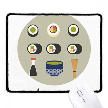 Imagem de Mousepad tradicional japonês local comida sushi borda costurada tapete de borracha para jogos