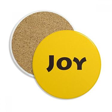 Imagem de Joy Word Citação inspiradora dizeres porta-copos Caneca de mesa Proteção Absorvente Pedra