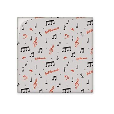 Imagem de Notas musicais vermelhas e pretas Azulejo de cerâmica brilhante Decalque de pedra adornada tijolo vitrificado