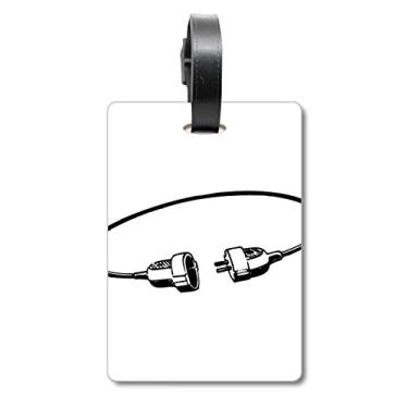 Imagem de Tomada de cabo de carregamento, padrão de plugue de mala, etiqueta para cartão de bagagem, etiqueta para pendurar