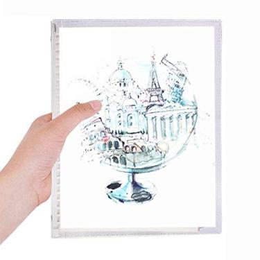 Imagem de Caderno de aquarela Globe London Eye Torre Eiffel Folhas soltas Diário Recarregável