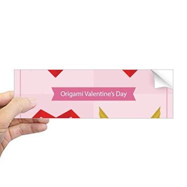 Imagem de DIYthinker Adesivo retangular vermelho abstrato de Natal origami coração retangular para-choque notebook decalque de janela